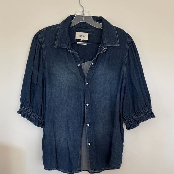 ba&sh denim snap front honey Shirt - Picture 2 of 9